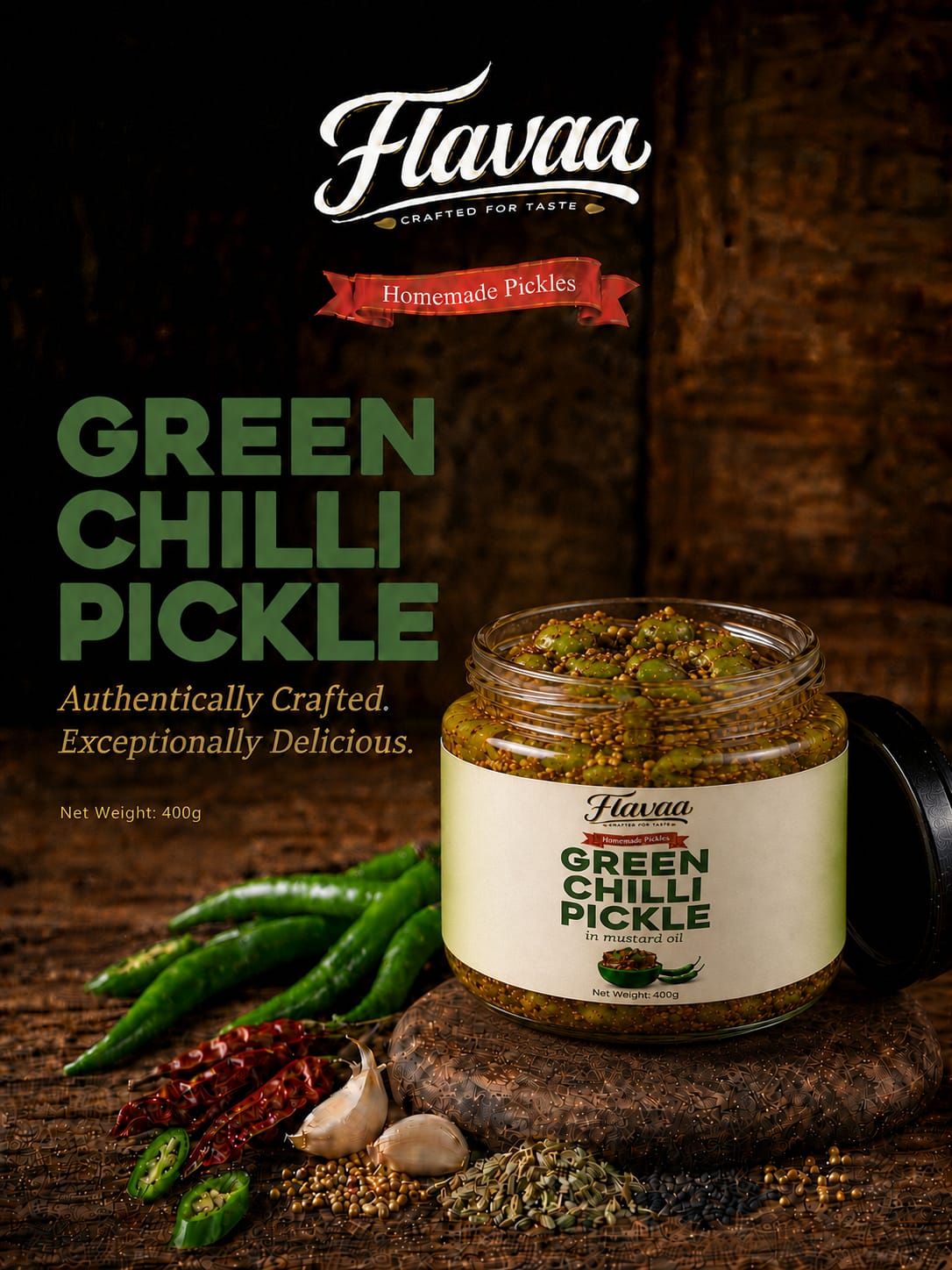 Flavaa Green Chilli Pickle
