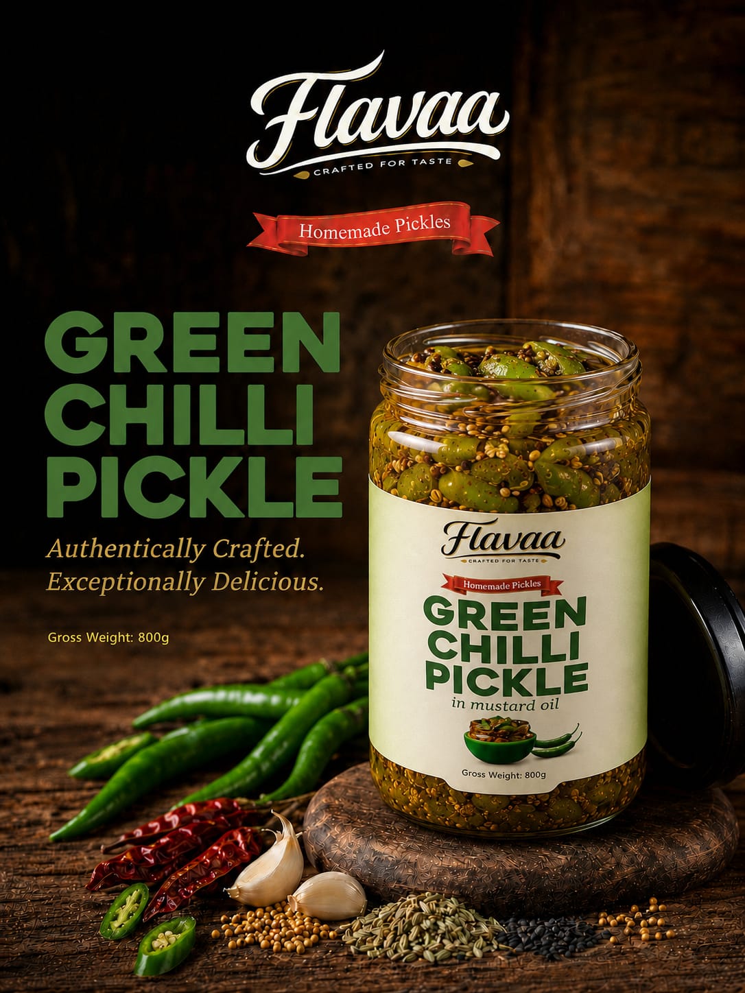 Flavaa Green Chilli Pickle